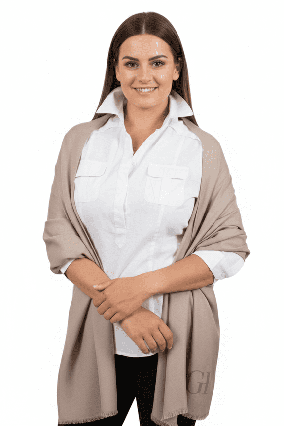 Beige Pashmina Scarf for Womens