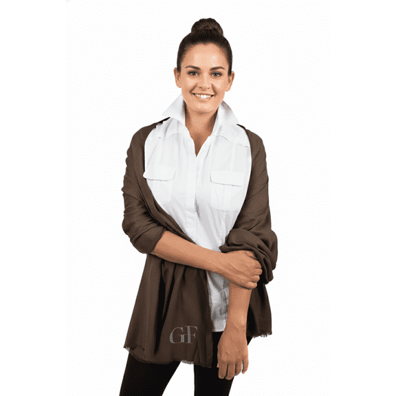 Gianfranco Ferre Brown Pashmina Scarf for Womens