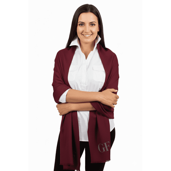 Gianfranco Ferre Burgundy Pashmina Scarf for Womens