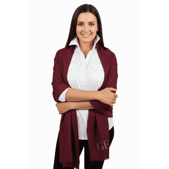 Gianfranco Ferre Burgundy Pashmina Scarf for Womens