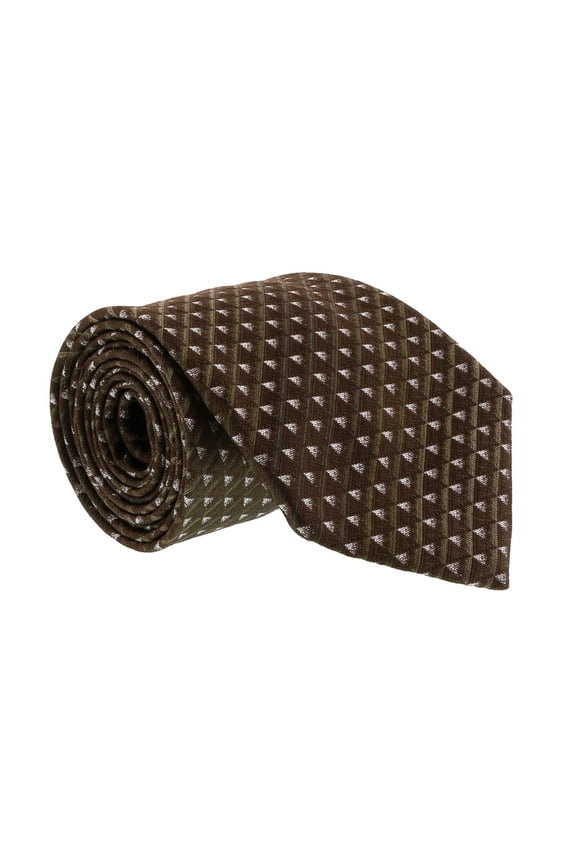 J092 U4J Brown Silk Mens Tie for mens