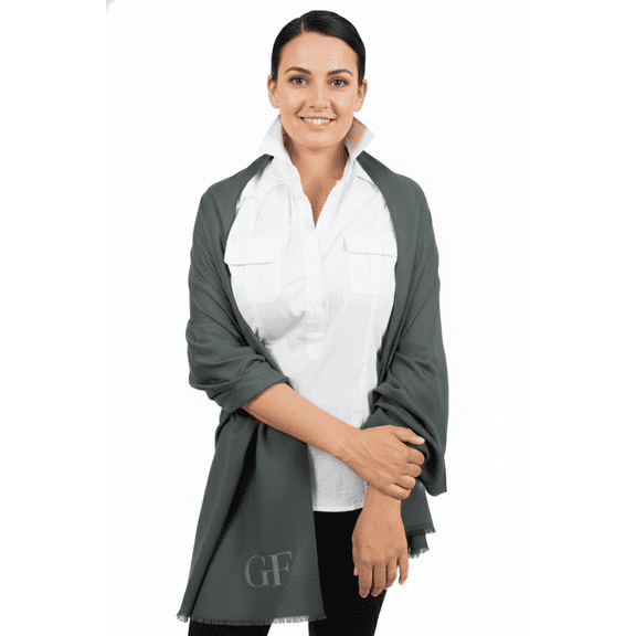 Gianfranco Ferre Military Green Pashmina Scarf for Womens