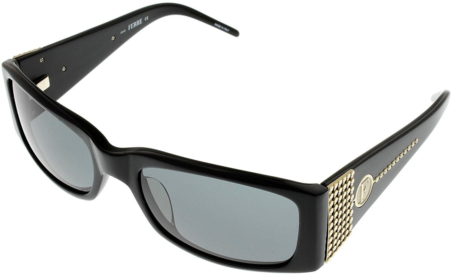 Black Ferre Sunglasses With Rhinestones 1990 FERRE vintage rounded sunglasses black 87s – Lipari  main image 4
