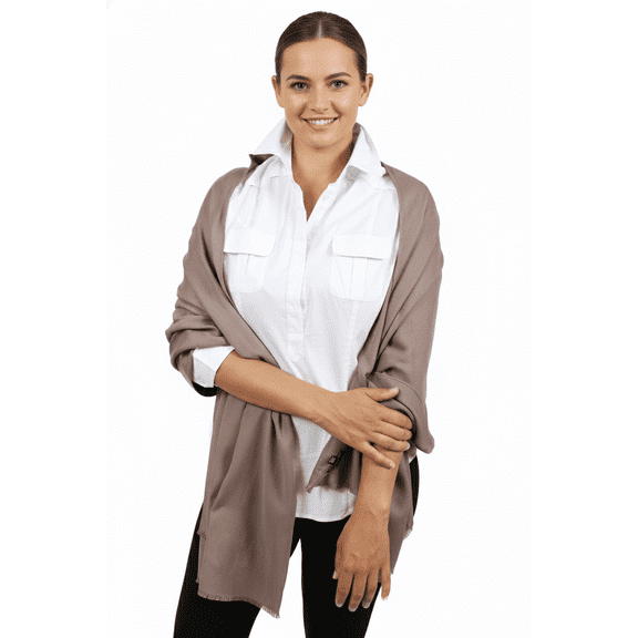 Gianfranco Ferre Taupe Pashmina Scarf for Womens