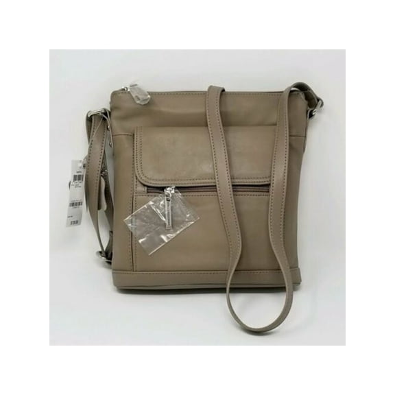 Giani Bernini Beige Leather Crossbody Handbag Purse