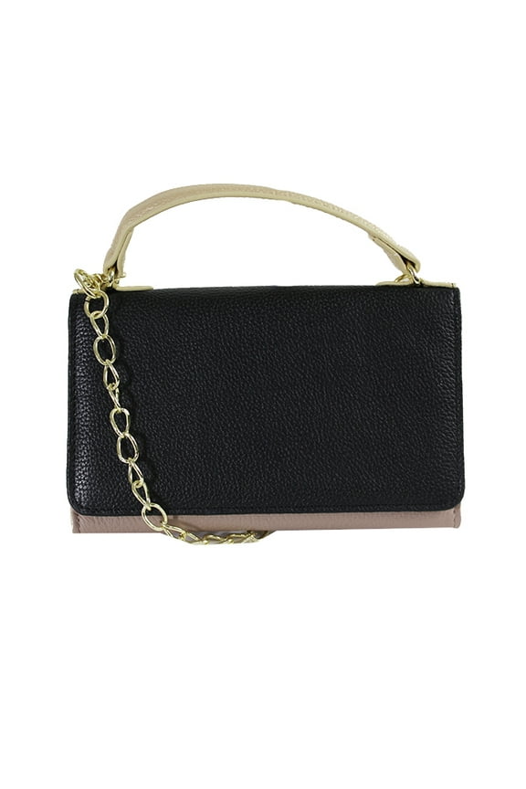 Black Beige Softy Leather Smartphone Wallet OS