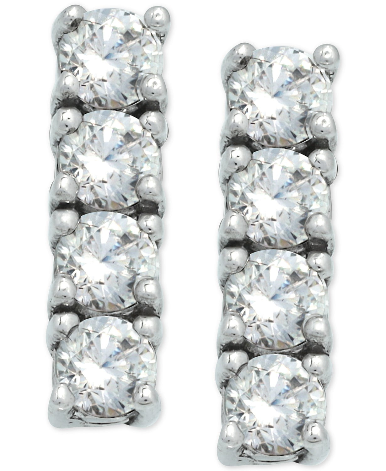 Cubic zirconia bar earrings sale
