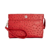 Giani Bernini Embossed Faux Ostrich Crossbody Wallet Red, One Size