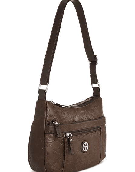 Giani Bernini Faux Leather Tooling Hobo, Chocolate