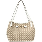 Giani Bernini Logo Jacquard 4 Poster White Signature Shoulder Bag