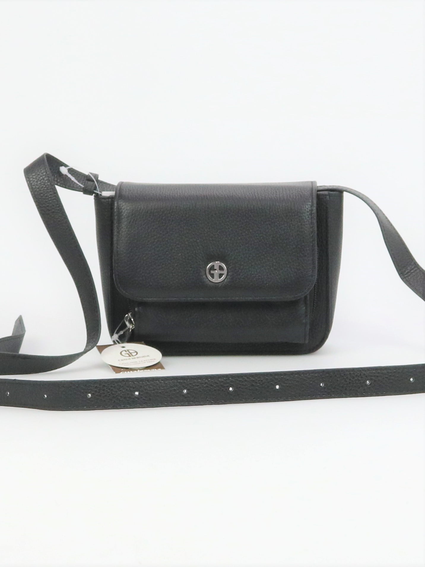 Giani Bernini Leather Convertible Belt Bag (Black)