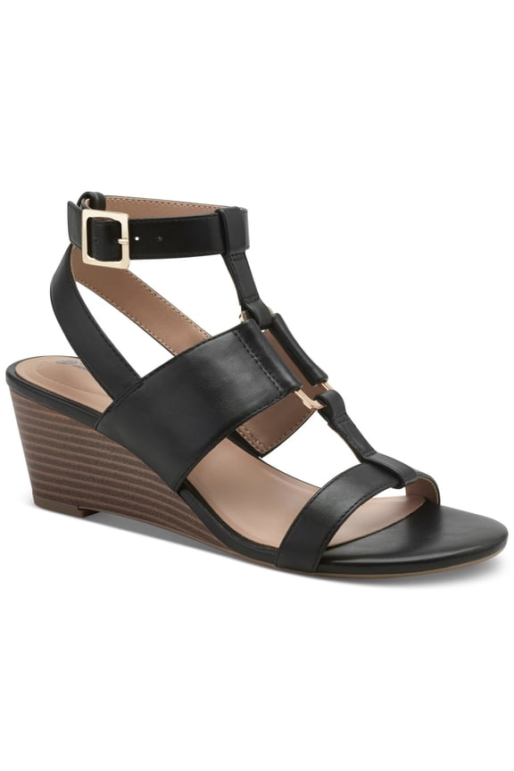 Strappy Wedge Christaa for Women, Black, Size 6.5M
