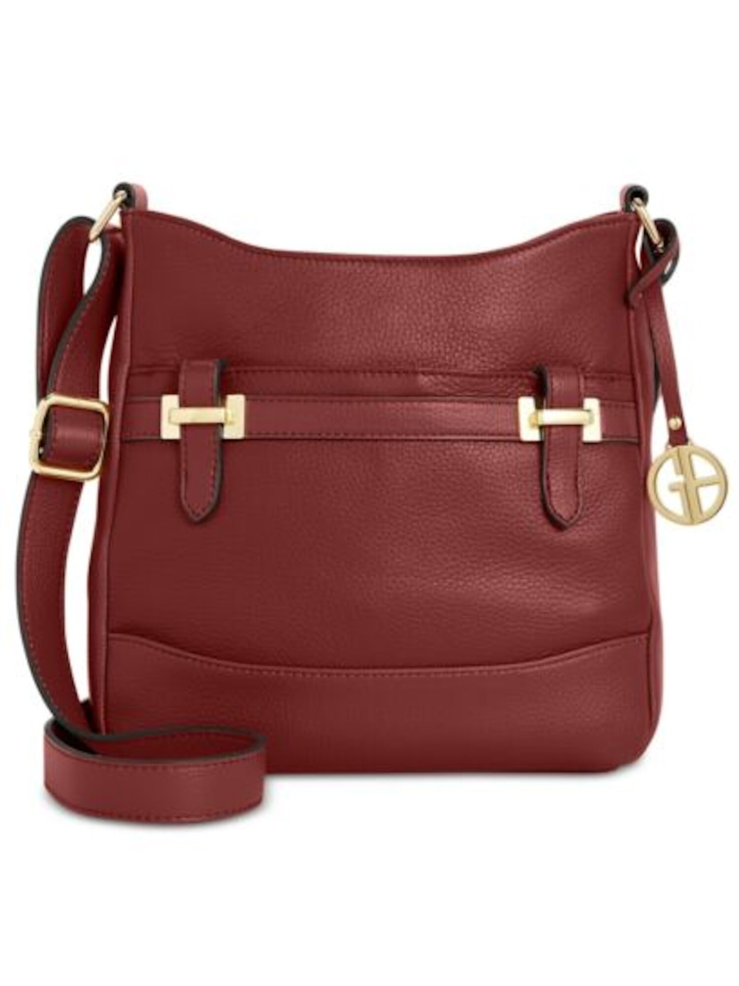 Giani Bernini Women s Burgundy Faux Leather Adjustable Strap Saddle Bag Walmart