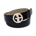 thumbnail image 1 of Giani Bernini Women's Signature-Buckle Panel Belt, Black, Small, 1 of 3