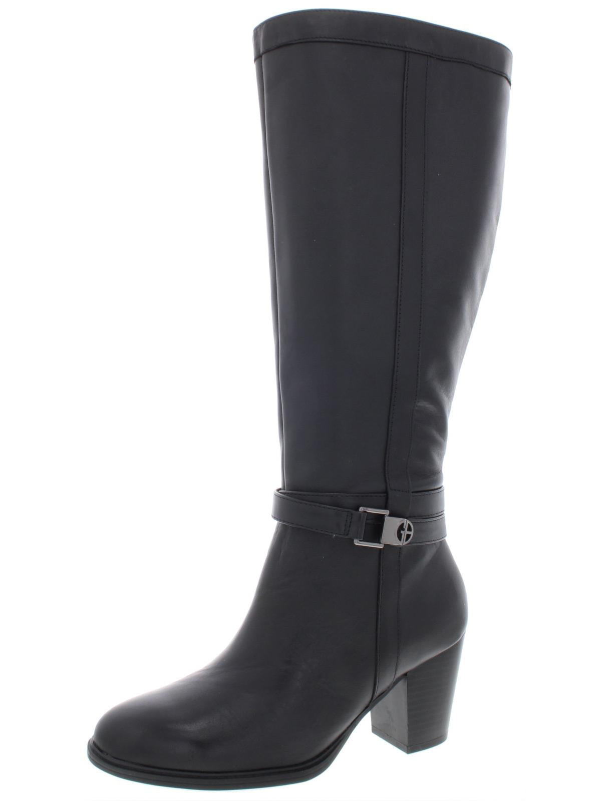 Giani Bernini Women s Wide Calf Leather Dress Boots Black Size 12 M WC Walmart