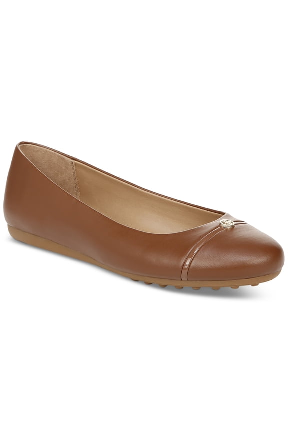 Womens Agnness Ballet Flats Saddle Brown Smooth 8M