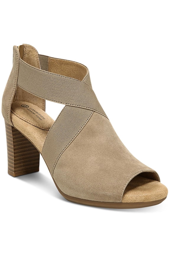 Womens Averiel Leather Open Toe Pumps