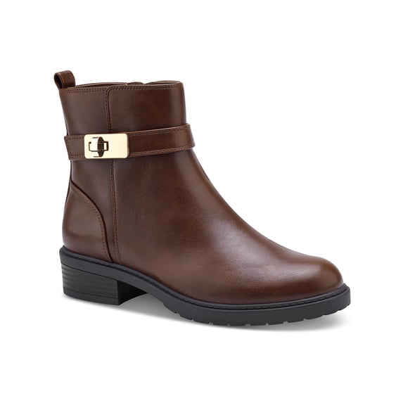 Giani Bernini Womens BECCAAP Faux Leather Block Heel Ankle Boots