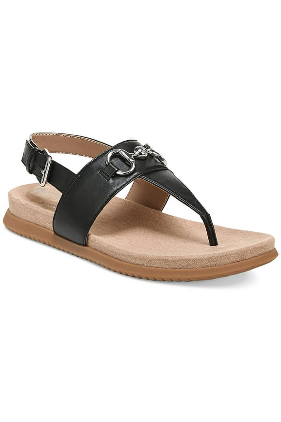 Womens Cynthiaa Faux Leather Thong Slingback Sandals