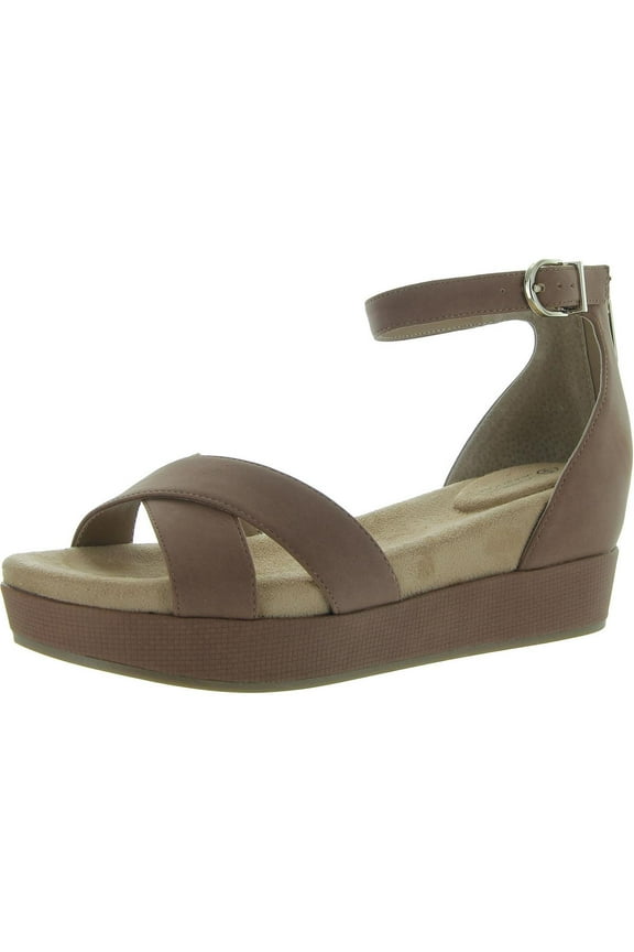 Womens Evieen Nubuck Buckle Platform Sandals