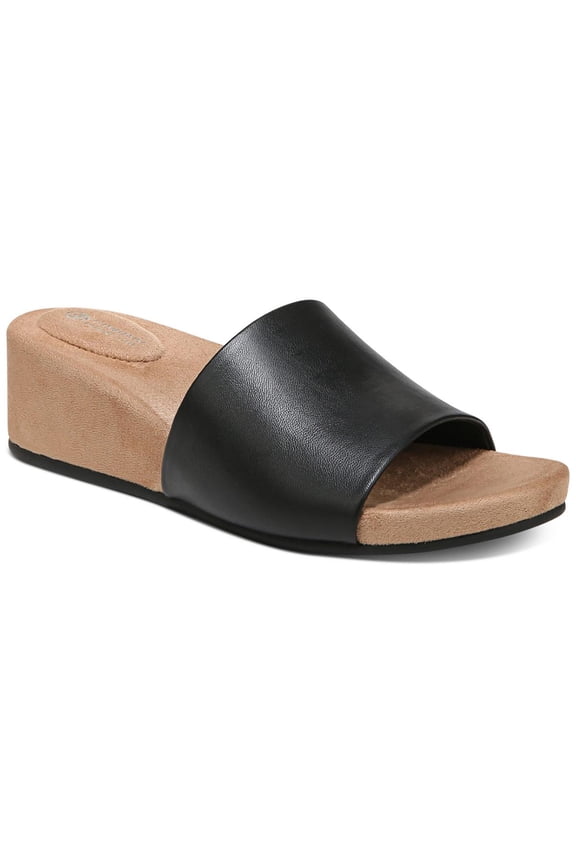 Womens GIULIAA Faux Leather Slip On Slide Sandals