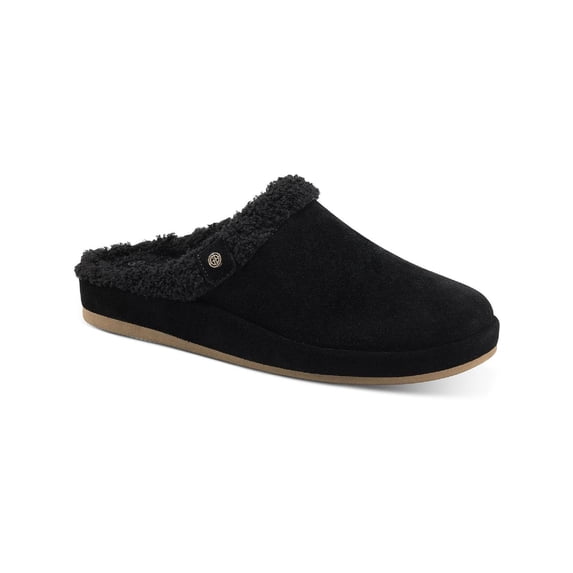 Giani Bernini Womens Gavinne Suede Logo Slide Sandals