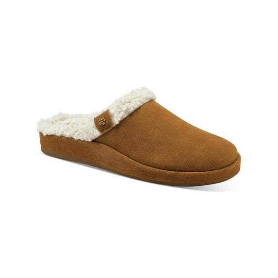 Giani Bernini Womens Gavinne Suede Logo Slide Sandals