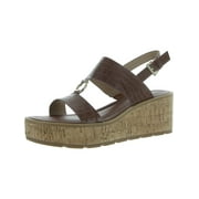 Giani Bernini Womens Harper Faux Leather Open Toe Wedge Sandals