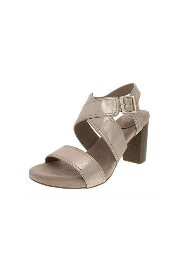 Womens Janett Faux Leather Dress Sandals Gold 10, Gold, Size 10.0