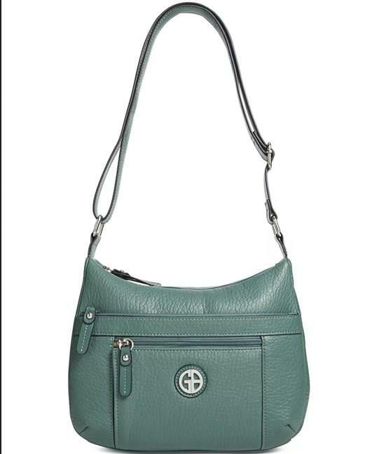 GIANI BERNINI Womens Pebble Hobo Multiple Pockets Handbag Pine Size OS NWT