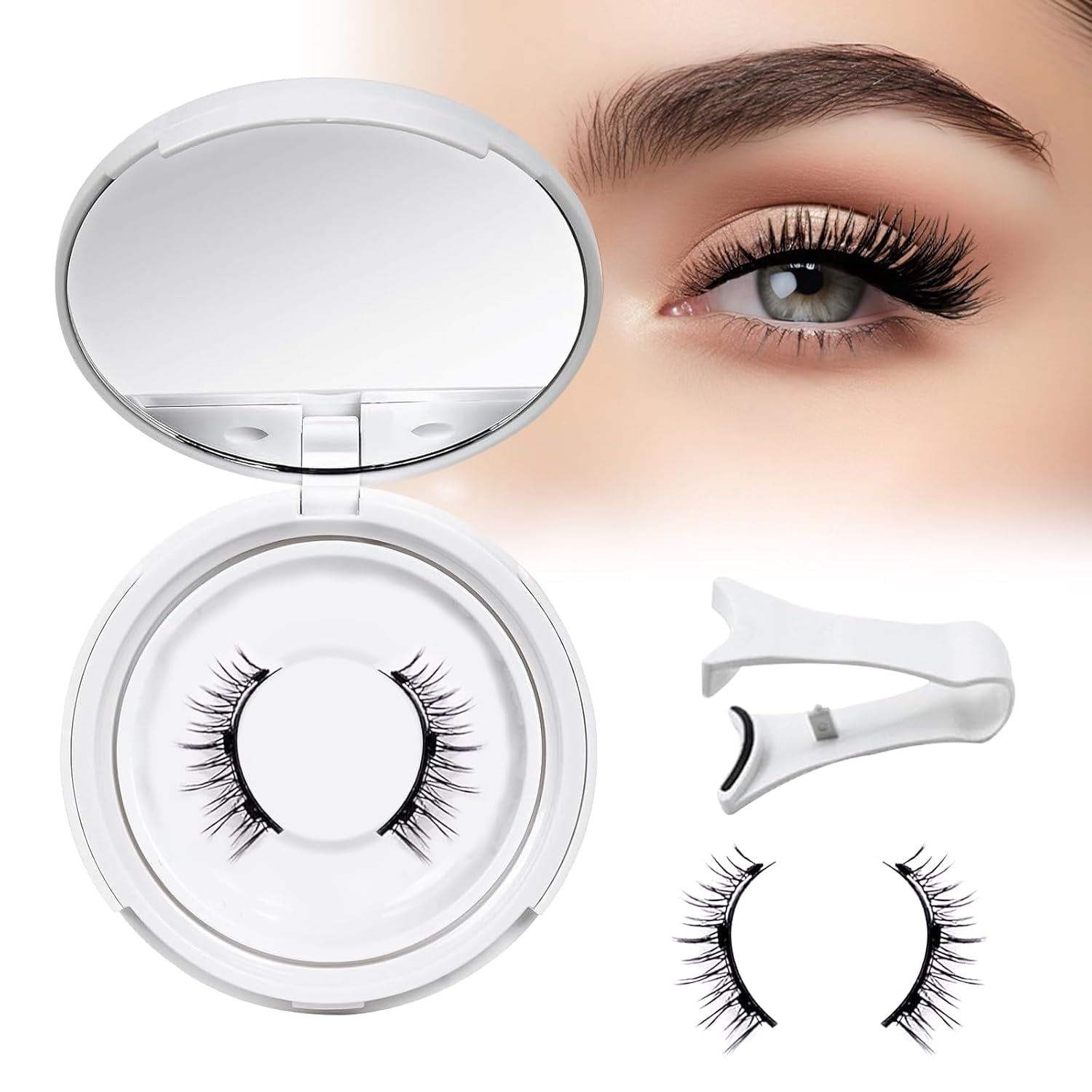 Giani Magnetic Lashes, 2024 New Magnetic Lashes with Applicator, Reusable Glue-Free Natural Lashes, Magnetic False Eyelashes with No Glue