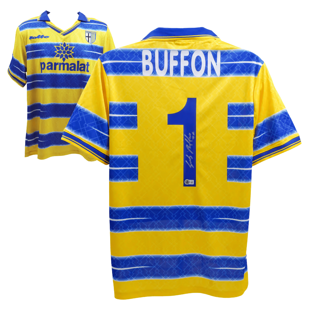 Gianluigi Buffon Signed Parma Goalkeeper Soccer Jersey #1 with Beckett ...