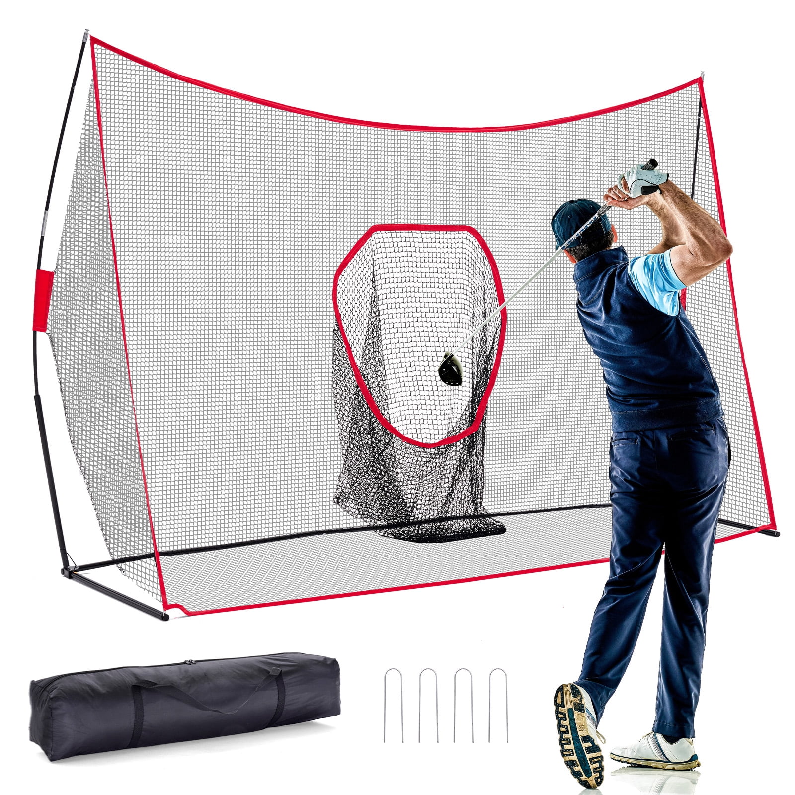 Gianna 10'x7' Golf Practice Net with Frame, Sturdy Indoor and Outdoor Golf Hitting Net for Home, Garage, or Backyard Driving Range