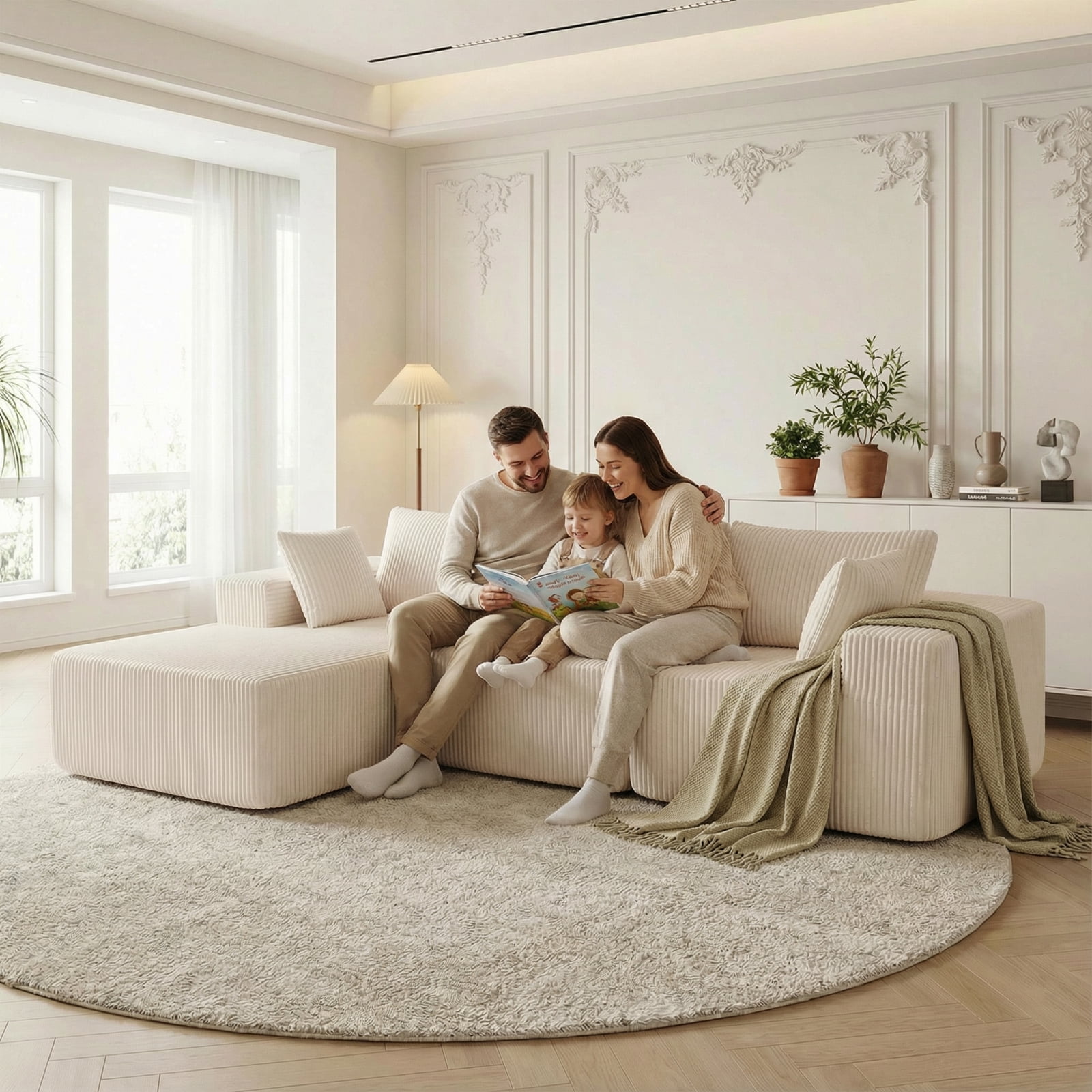 Gianna 108" L-Shaped Modular Sectional Sofa with Left Chaise, Flexible and Comfortable Couch Set
