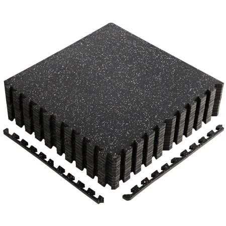 Gianna 12Pcs 1/2"Thick Gym Flooring Mats,Exercise Yoga Mat,Black-1