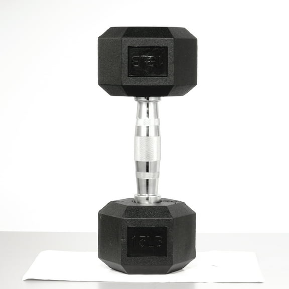 Gianna 15 lbs Hex Dumbbells with Rubber Coated, Hand Weights for Exercises and Fitness