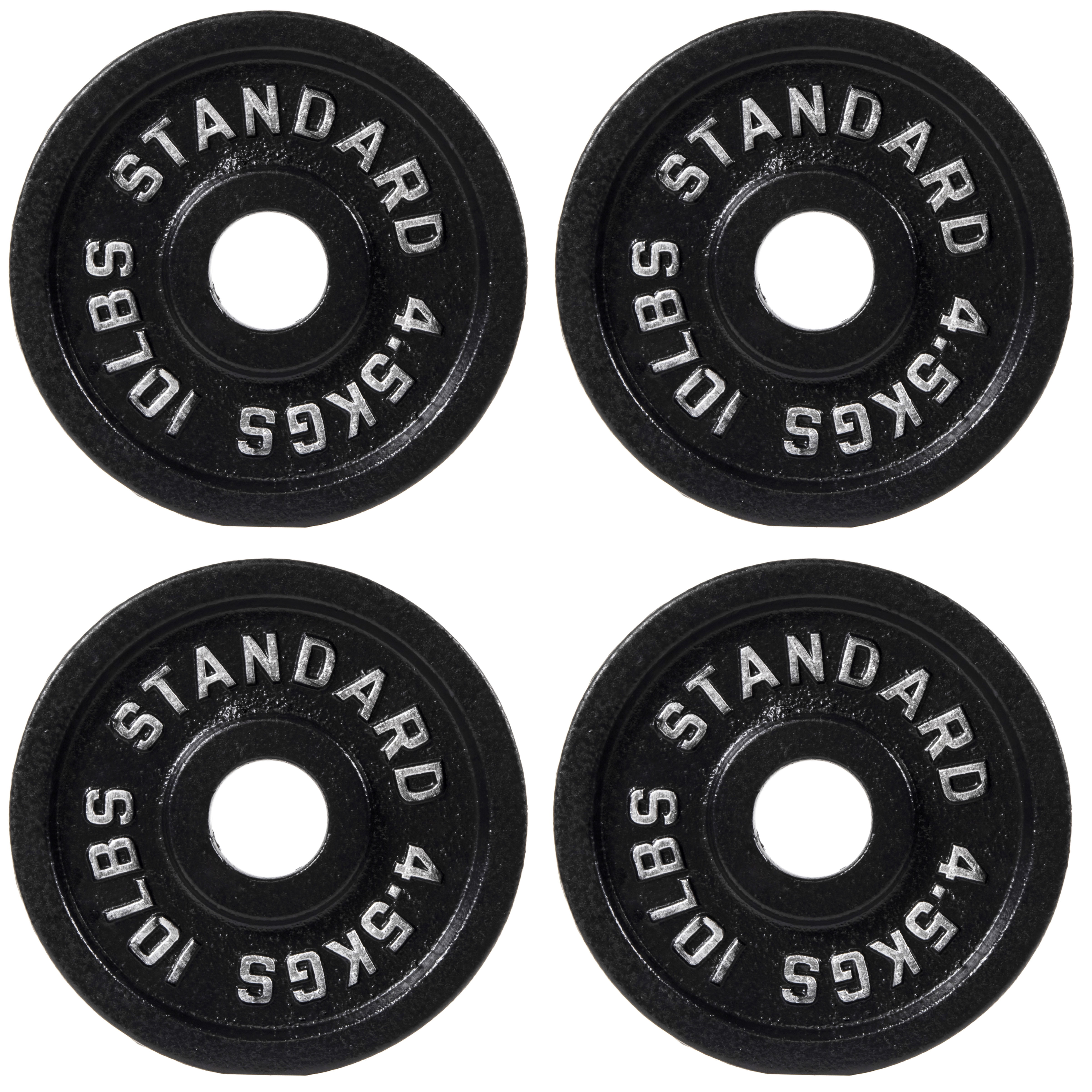 Gianna 2-Inch Olympic Cast Iron Weight Plate for Strength Training & Powerlifting, Durable Gym Weights, 10LBS, 4-Pack