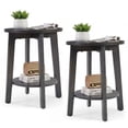 thumbnail image 1 of Gianna 2 Pack 2-Tier Round Side Table with Tapered Legs, Small End Table for Living Room & Bedroom,Gray, 1 of 7