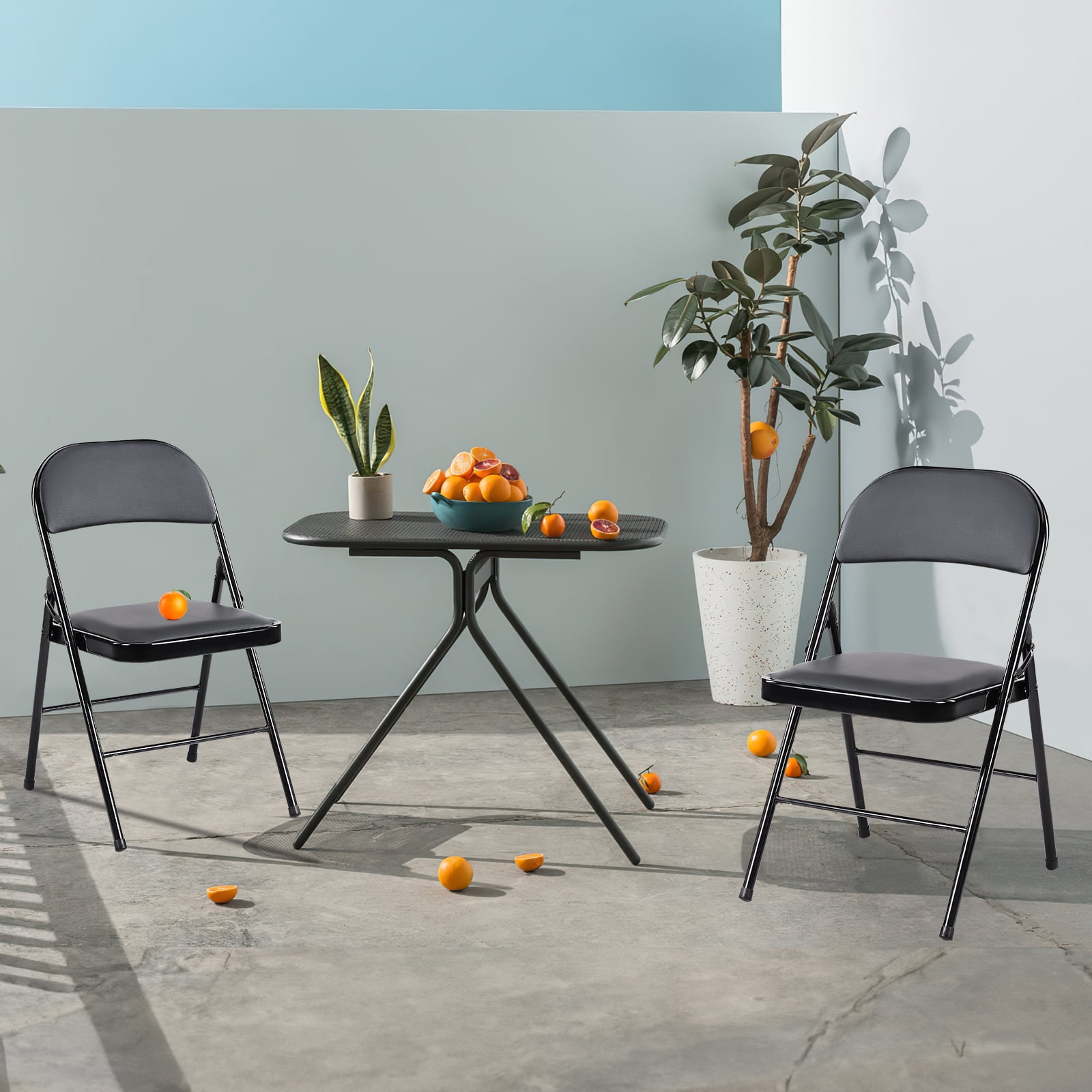 Gianna 2-Pack Folding Chairs, Dining Chairs with Cushioned Seat and Back for Indoor or Outdoor Use, Home, Office, Events & Parties