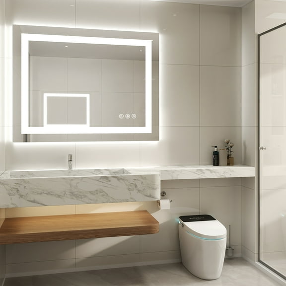 Gianna 24"x 32" LED Bathroom Mirror with Anti-Fog and Backlit Memory Function Tempered Glass
