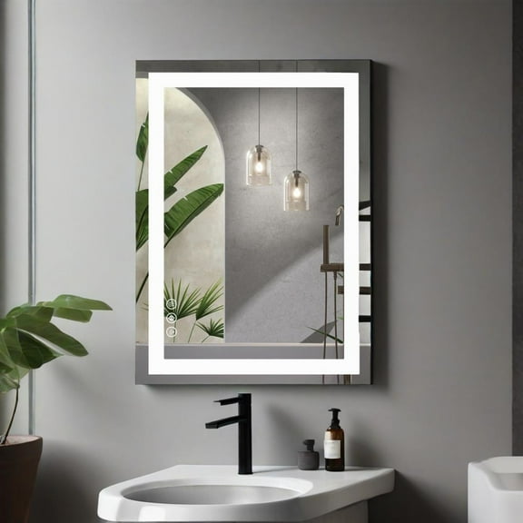 Gianna 24"x 36" LED Bathroom Mirror with Anti-Fog and Backlit Memory Function Tempered Glass