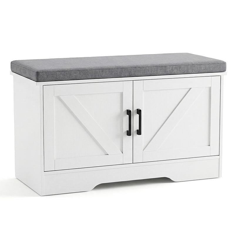 Gianna 28 Inch Shoe Storage Bench,Shoe Organizer Cabinet with Padded ...