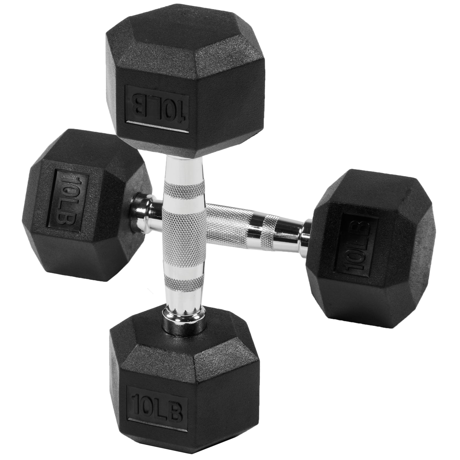 Gianna 2Pcs 10 lbs Hex Dumbbells with Rubber Coated, Hand Weights for Exercises and Fitness