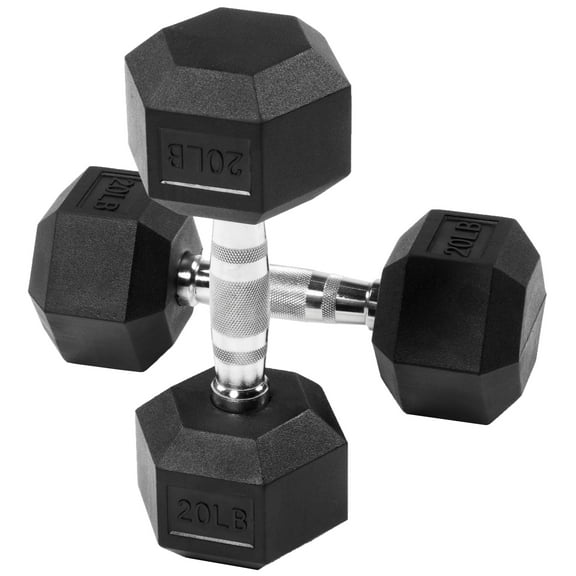 Gianna 2Pcs 20 lbs Hex Dumbbells with Rubber Coated, Hand Weights for Exercises and Fitness