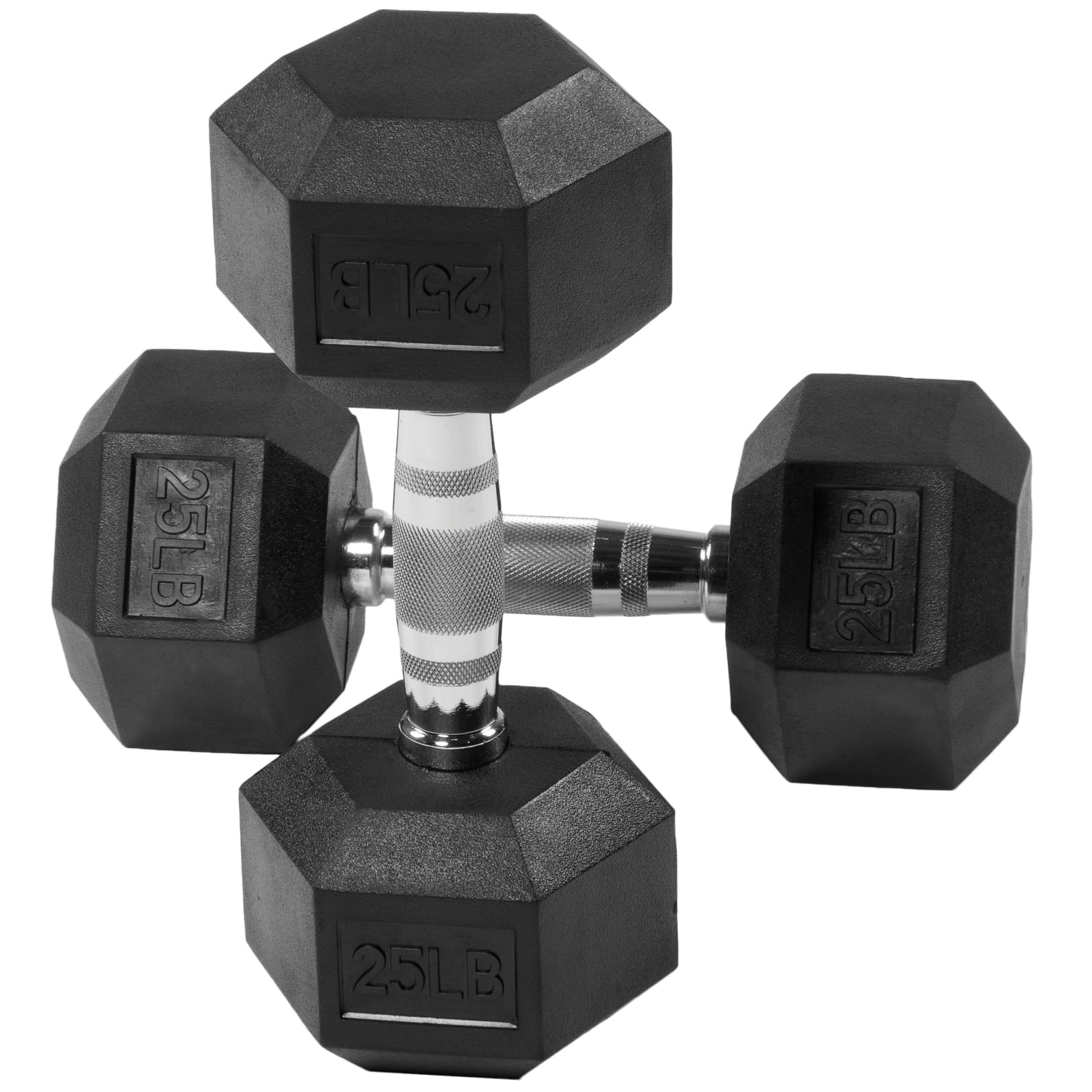Gianna 2Pcs 25 lbs Hex Dumbbells with Rubber Coated, Hand Weights for Exercises and Fitness