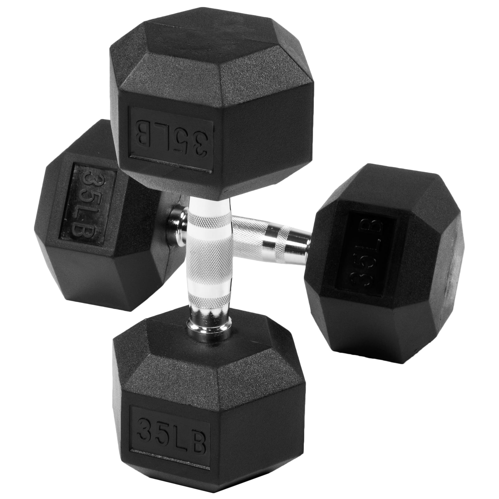Gianna 2Pcs 35 lbs Hex Dumbbells with Rubber Coated, Hand Weights for Exercises and Fitness