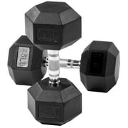 Gianna 2Pcs 45 lbs Hex Dumbbells with Rubber Coated, Hand Weights for Exercises and Fitness