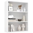 thumbnail image 1 of Gianna 3-Tier Bookshelves with Adjustable Shelves, Floor Standing Bookcase for Home & Office Storage, White, 1 of 5