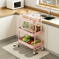 thumbnail image 1 of Gianna 3 Tier Rolling Storage Cart with Lockable Wheels and Handle for Kitchen Bathroom, 1 of 7