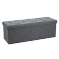 thumbnail image 1 of Gianna 30 Inches Folding Storage Ottoman Bench, Storage Chest, Foot Rest Stool, Bedroom Bench with Storage, Gray, 1 of 6